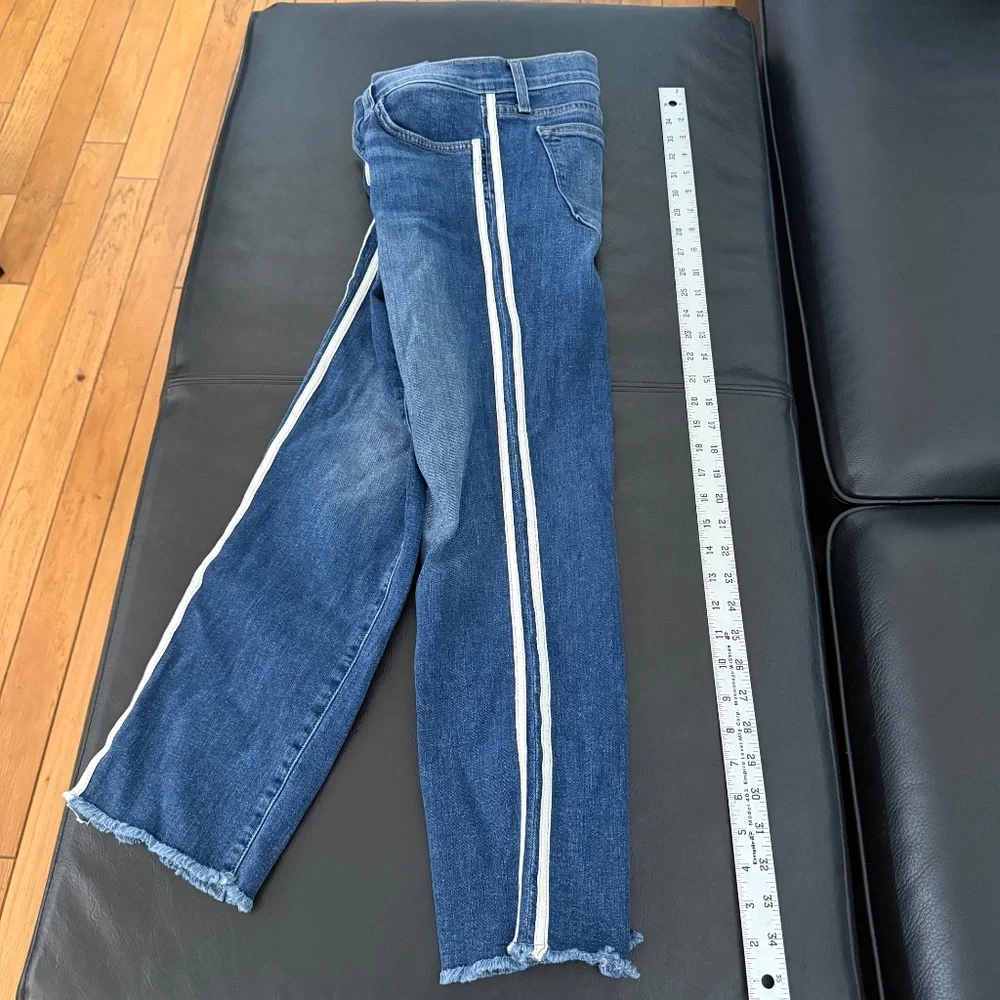 Principle Denim Mid Rise Raw Hem Cropped Jeans - Picture 2 of 6